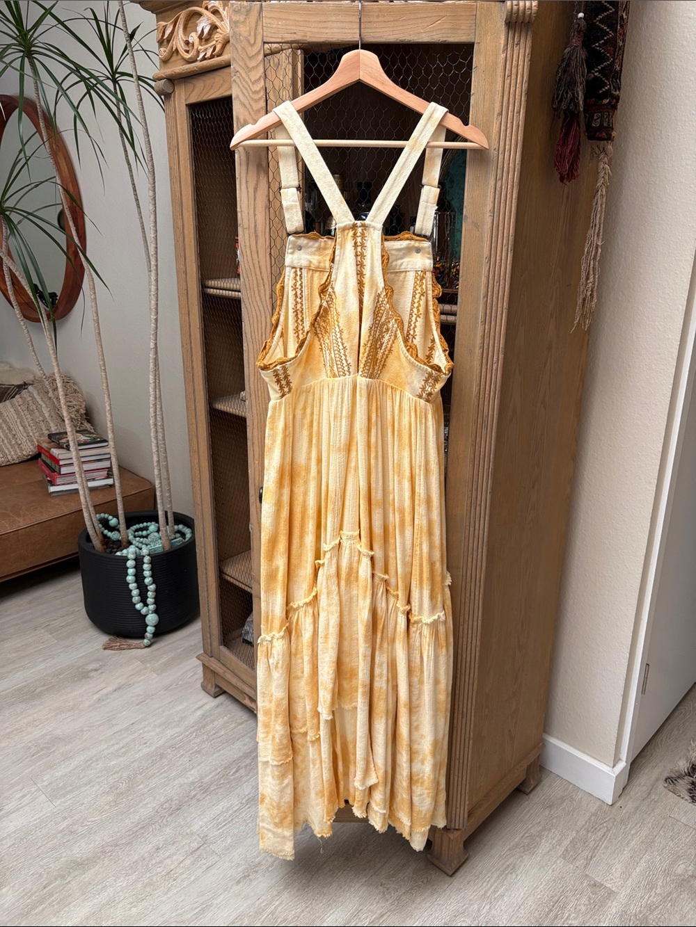Free People Bali Devon Skirtall Tie Dye Maxi Dress In Italian Straw - Picture 11 of 15